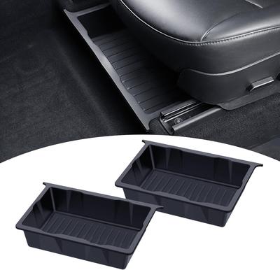 Under Seat Storage Box for Tesla Model Y 2024 2023-2020 TPE Underseat Storage Tray Under Seat Organizer Waterproof Hidden Tray