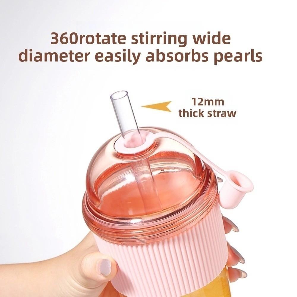 Silicone Cover Clear Tumbler with Lid and Straw Water Bottle Smoothie Cup Suction Cup  Home Use