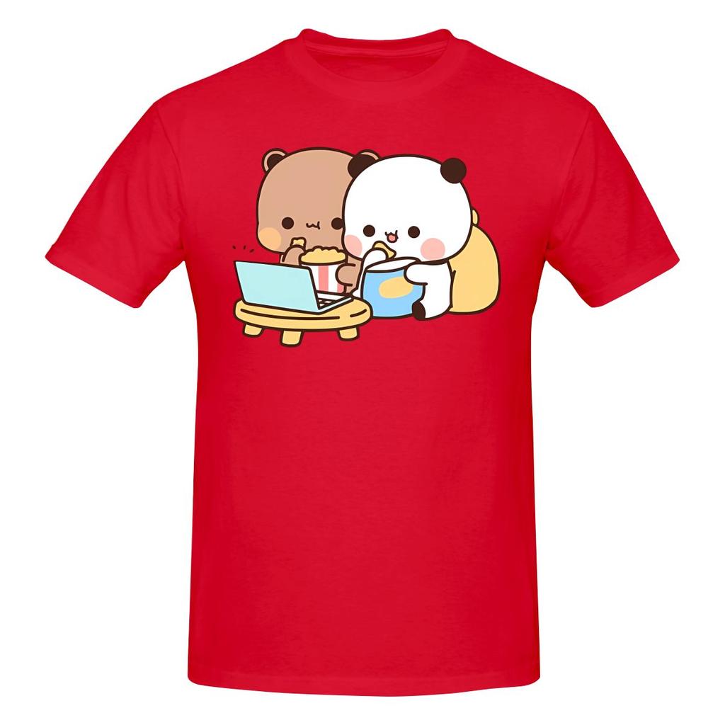 Funny Dudu Bear And Bubu Panda Watching Movie Together Unisexs Printed Tshirt Unisex T Shirtshirt Gym