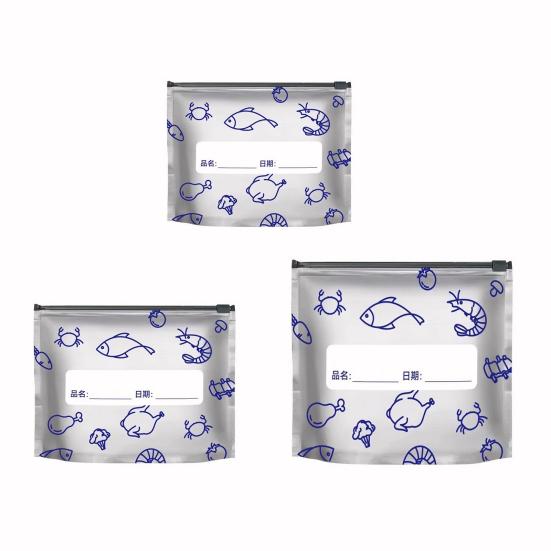 Aluminum Foil Sealed Bags Reusable Leakproof Heat Resistant Sealable Bags Vacuum Zippered Food Pouches with Label Stand-Up Bottom for Vegetable Fruit