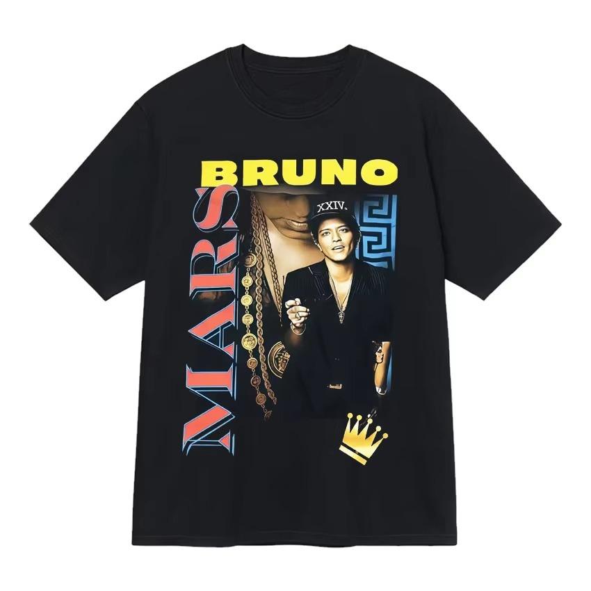 

Singer Bruno Mars 24k Magic World Tour Fashion Graphics T Shirts Mens Aesthetic Hip Hop T-shirt Casual Summer Streetwear Unis... S