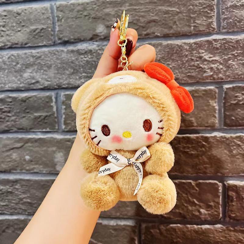 Cute Hello Kitty Plush Toy Keychain For Girls Adorable Bag Charm With Kitty Design StyleA