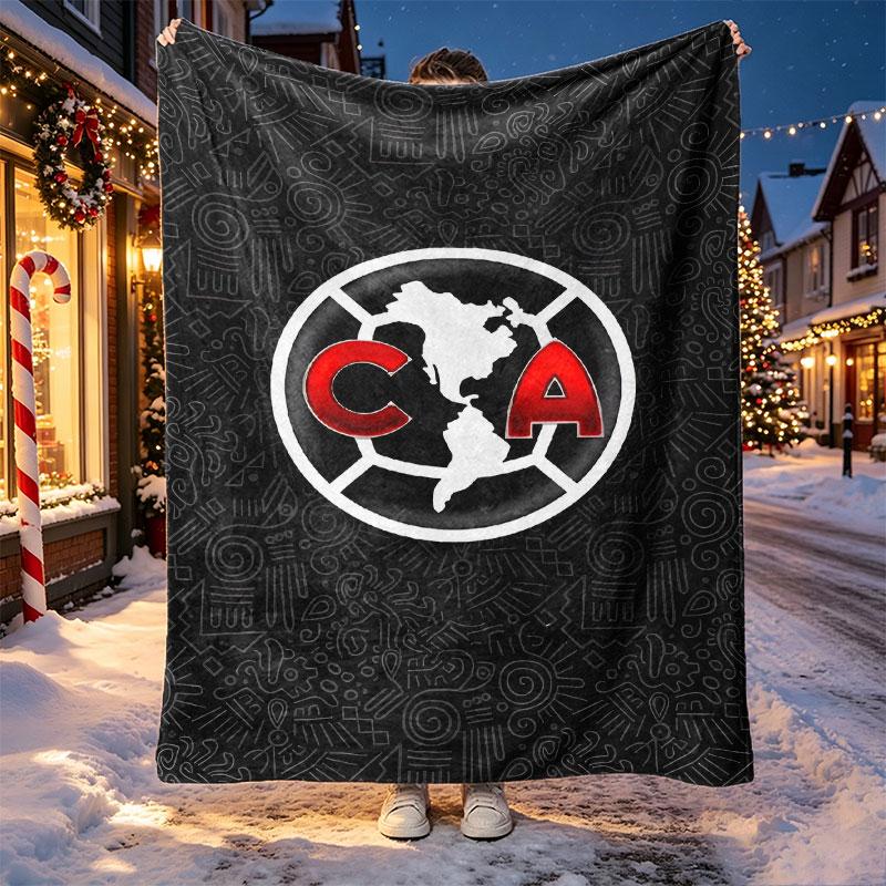 Club America Pattern Blanket for Home Decoration, Bed, Sofa, Car Travel, Camping, Suitable for All Seasons, Birthday Christmas Gift