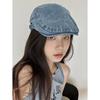 [Cowboy Is Cool] Denning Style Retro Denim Forward Hat Adjustable Big Head Circumference Fashionable Versatile Duckbill Hat Tide