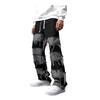 American High Street Tassel Stitching Wide-Leg Men's Jeans, Large Size