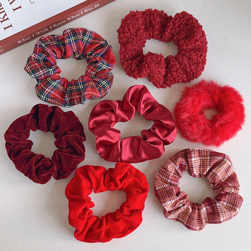 7Pcs/Set Women Hair Scrunchies Velvet Elastic Hair Band for Girls Ponytail Holder Rubber Bands Hairband Women Hair Accessories
