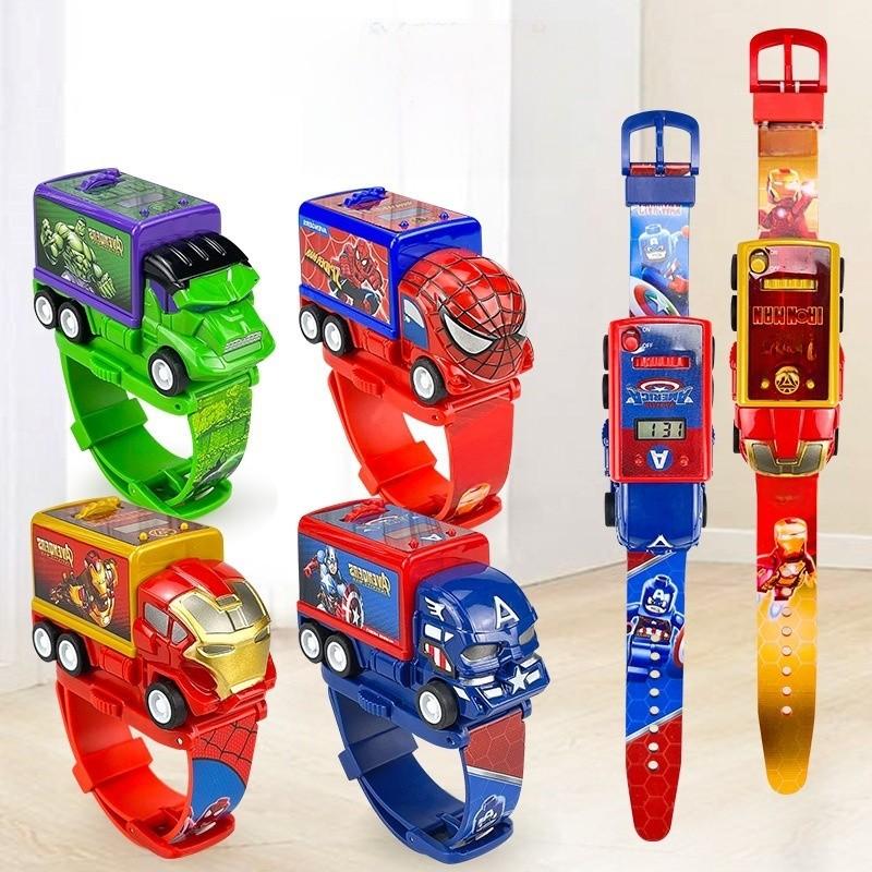 Reloj de Proyección Electrónico de Juguete para Niños de Spider Man Con Pantalla de Hora Para Juego Interactivo