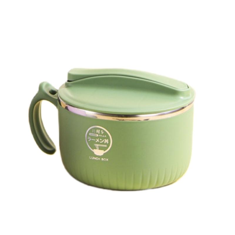 1300ML Noodle Bowl Food Grade Microwave Ramen Food Container with Lid and Handle Large Capacity Office Worker Instant Soup Cup