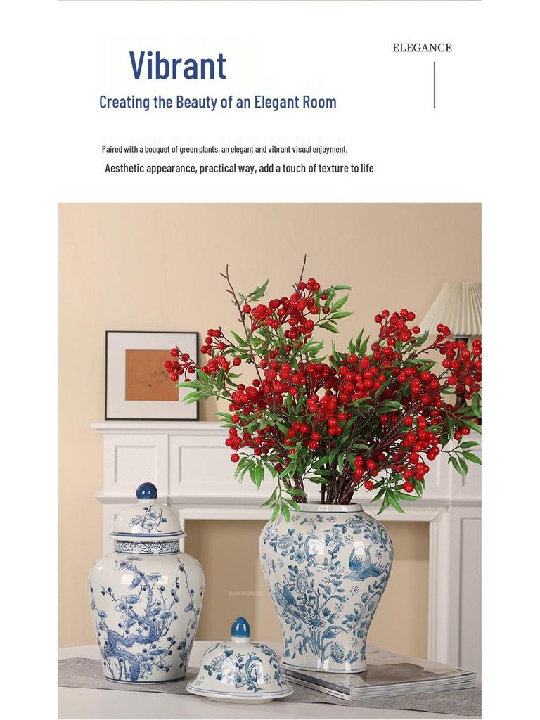Chinese Retro Blue and White Porcelain Vase for Elegant Flower Arrangements