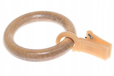 Wooden Rings with a Clip for a Wooden Curtain Rod, BEECH 20 Pcs.