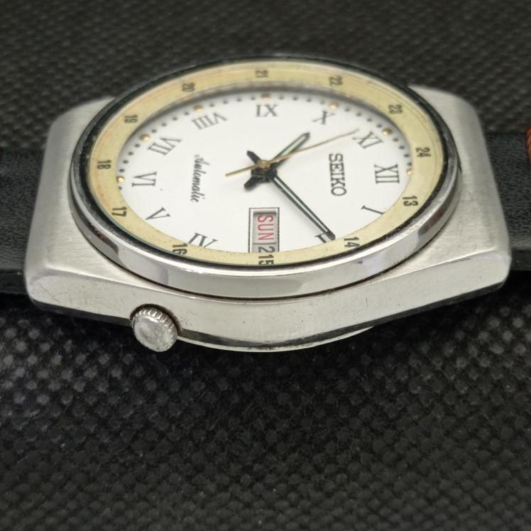 POUŽITÉ VINTAGE SEIKO 5 AUTOMATIC 6309A JAPONSKÉ PÁNSKÉ D/D BÍLÉ HODINKY 608e-a315938-9 SKU608e-a315938