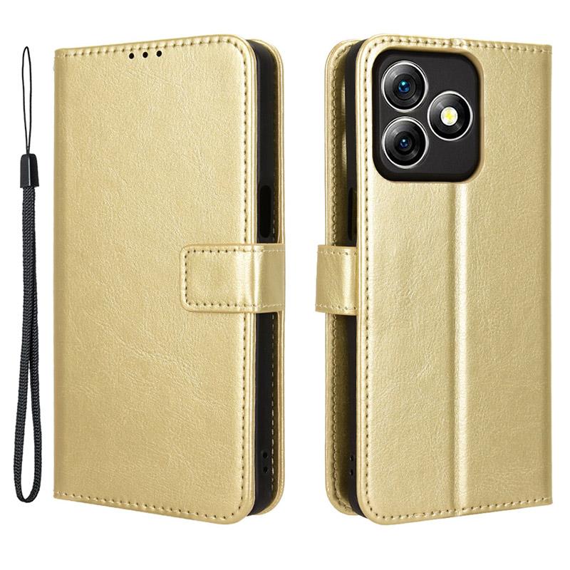 

For Ulefone Note 18 Ultra Leather Phone Case Wallet Crazy Horse Texture Gold