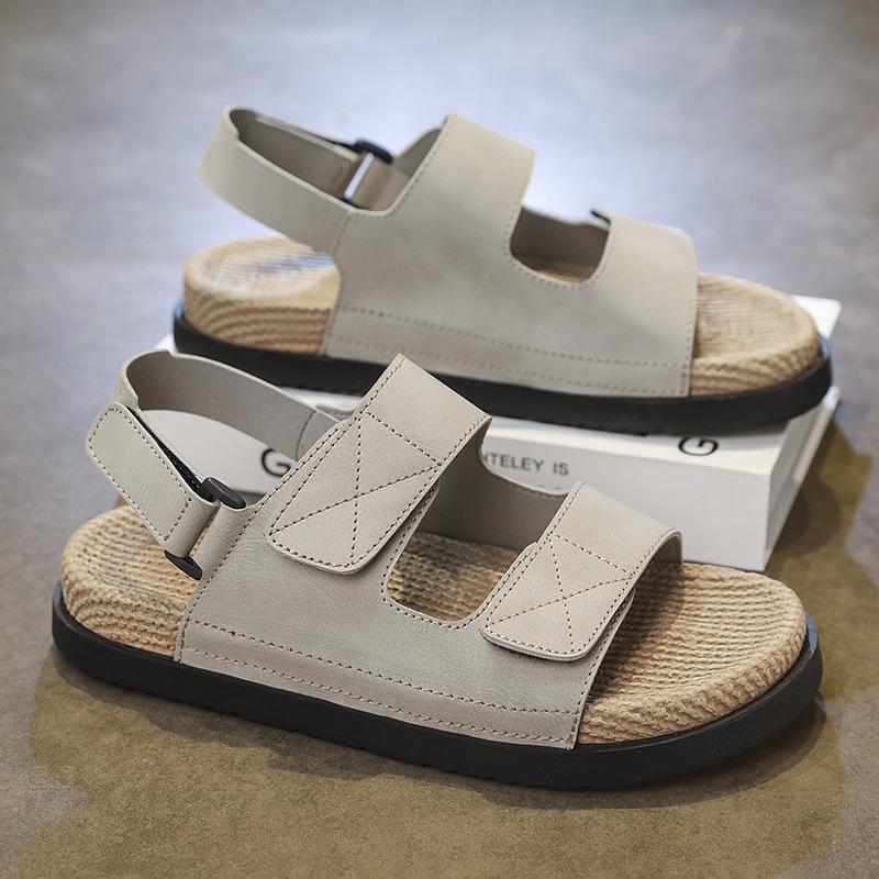 

Мужская обувь 2025 лето новые продукты мужские мягкая подошва удобные дышащие дезодорирующие ноги корейская версия сандалии липучка пляжная обувь 44 песочный