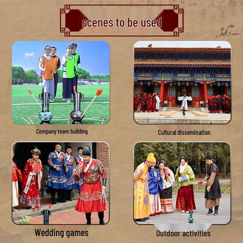 Traditional Chinese Arrow-Toss Pitch-Pot Game Set