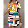 Summer Women's Short Sleeve Dress Plus Size Women's Loose Short Dress Casual 3d Printed Fashion Party Dresses Top