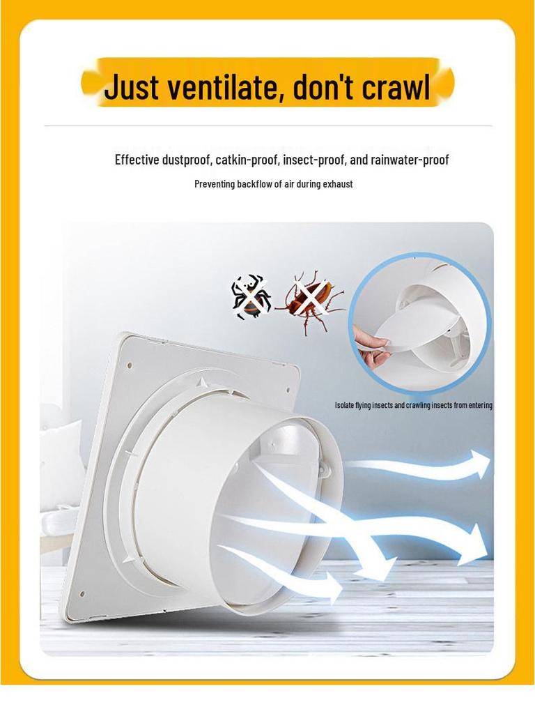 6-inch Bathroom Wall Exhaust Fan, Window-Type Ventilation for Toilets and Kitchens.