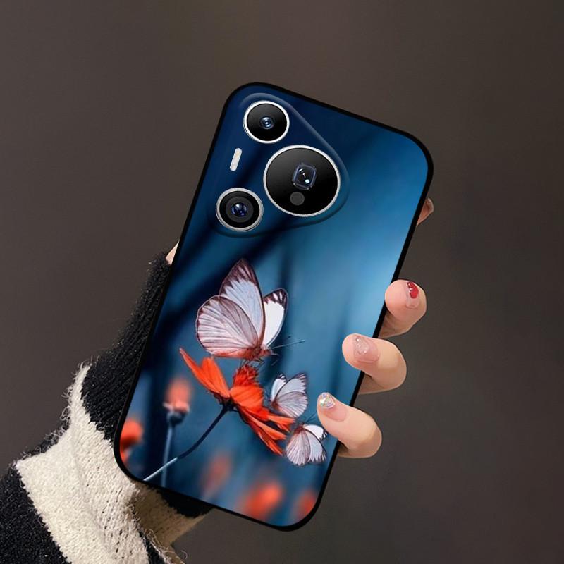 Für Huawei Pura 70 Hülle Schwarz Matt Niedlich Weich Silikon TPU Hüllen für Pura70 Pro Pura 70 Pro+ Plus Ultra Abdeckung Schutz Fundas