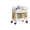 2-Tier Kitchen Bathroom Bedroom Storage Basket Rolling Utility Cart Mobile Storage Trolley Cart with Wheels Mesh Basket Organizer Shelf