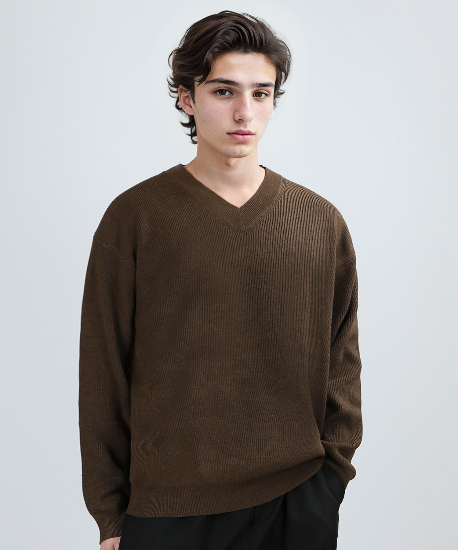 Johnny West Cover V-Neck Knit (Brown) 48
