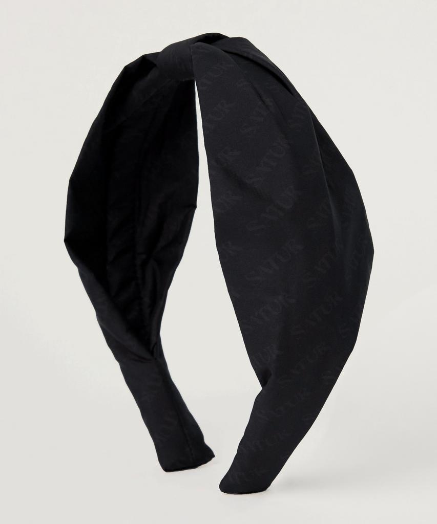 Satur (W) Classic Logo Shirred Hairband Black