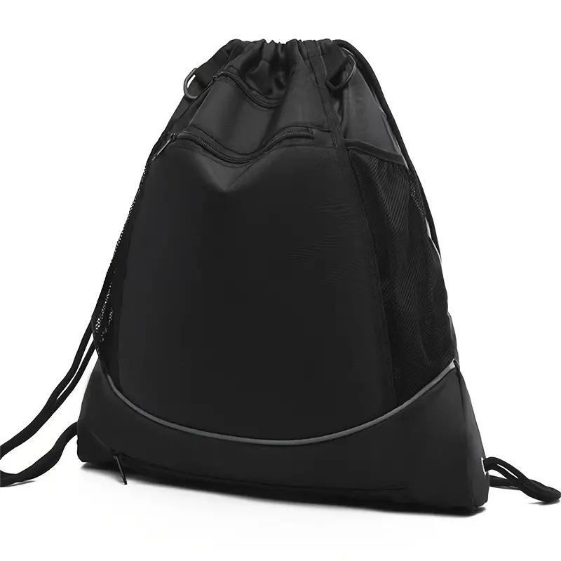 Basketball Backpack Large Capacity Outdoor Sports Bag Travel Bag Black Bag Bundle Mouth Bag Drawstring Bag Body Outdoor Sports