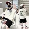 New Boys' Korean Style Color Block Cotton Polo T-shirt Set - Trendy Short Sleeve Summer Arrivals for Medium and Large Kids