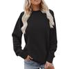 2025 Damen einfarbiges Rundhals-Langarm-Sweatshirt - Lässig und bequem für Herbst und Winter