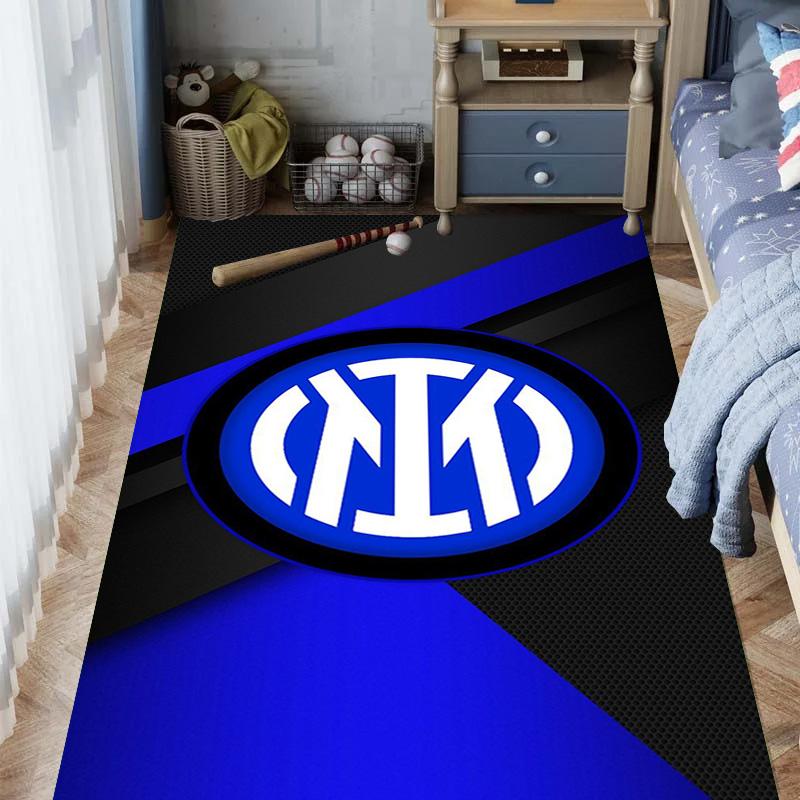Inter Milan Emblem Dynamic Background Carpet Printing Living Room and Bedroom Mats Dormitory Decoration Protective Pad Art