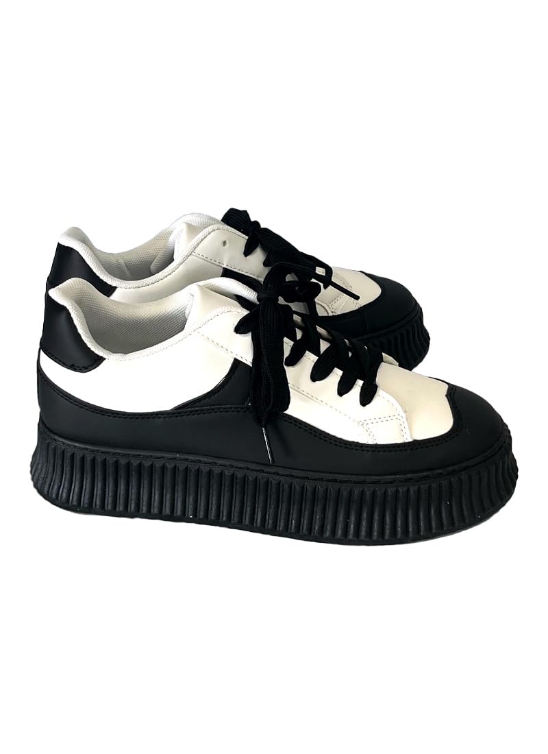 

Thick Sole Sneakers Shoes Two Tone Color Platform Shoes Style Up Comfort Shoes 43 to Black [Arcade] Men s (Equivalent 26.5-27cm)