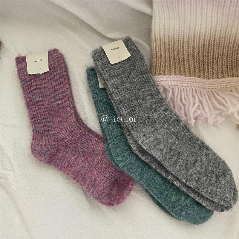 Girls Winter Fashion New Warm Wool In The Tube Pile Socks