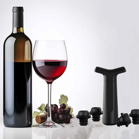 Vacuum Wine Saver Pump with 4 Stoppers Reusable Bottle Sealer Wine Preserver System
