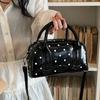 Patent Leather Polka Dot Boston Bag Women's Tote Shoulder Bag