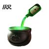 Halloween Party Decor Witch Cauldron, Large Plastic Black Bucket with Floating Potion Bottle, Durable Decoration Spooky Soup Pot for Home Porch,