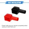 1 Pair Battery Terminal Insulation Covers, 10mm 0.39" Car Battery Post Cap Universal for Motorcycle Truck Marine Durable PVC Red Black