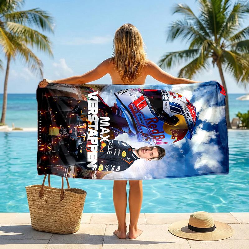 Asciugamano da Spiaggia alla Moda Max Verstappen Portatile Morbido Asciugatura Rapida per Nuoto Campeggio Vacanze