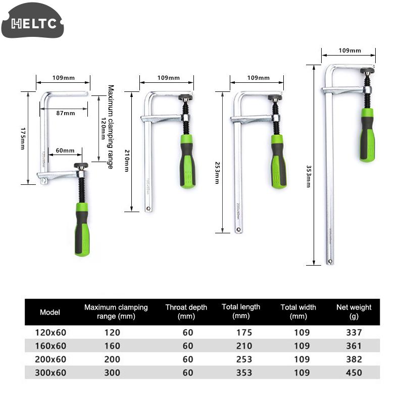 Carbon Steel Adjust Screw Handle Track Rail Clamp Woodworking Guide Rail Clamp T-Track Clamps Dovetail Clamps Woodworking Tools