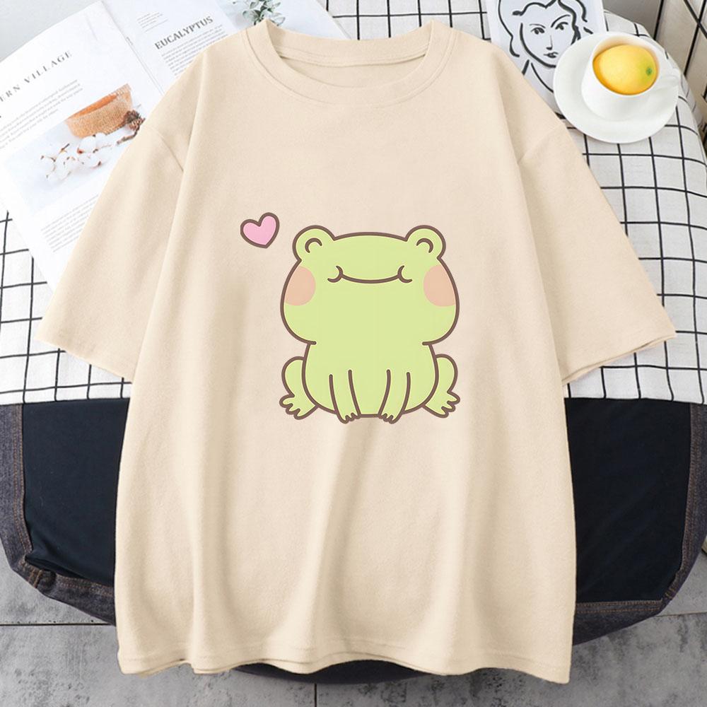 Frog Tshirts Summer Original Print Japanese Anime Cartoon Harajuku Shortsleeved Unisex Women Trendy Unisexga Couples Clothing cute