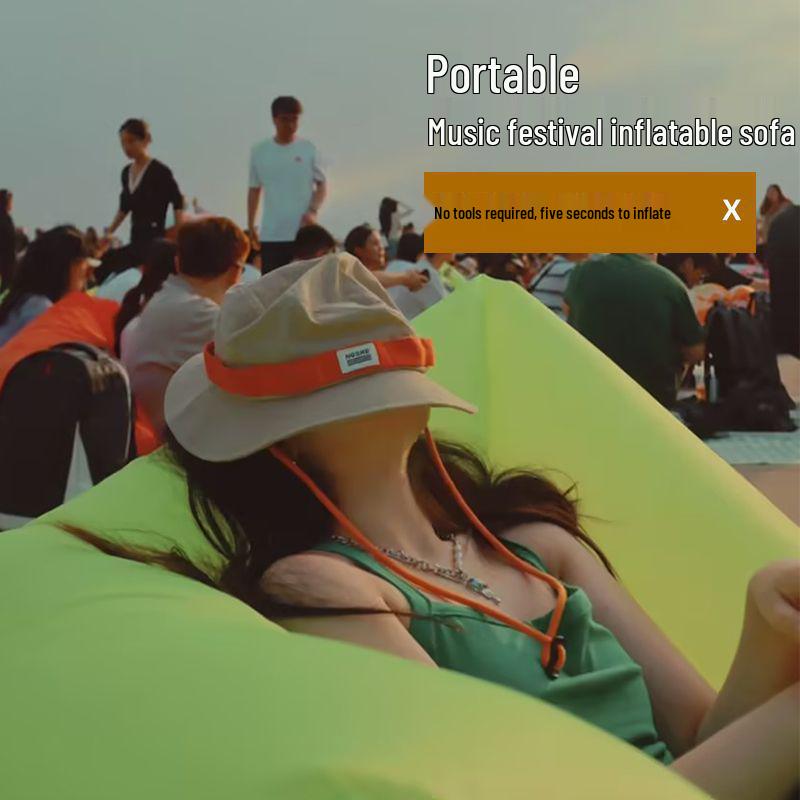 Inflatable Double Seat Recliner: Portable Sofa for Outdoor Camping and Music Festivals