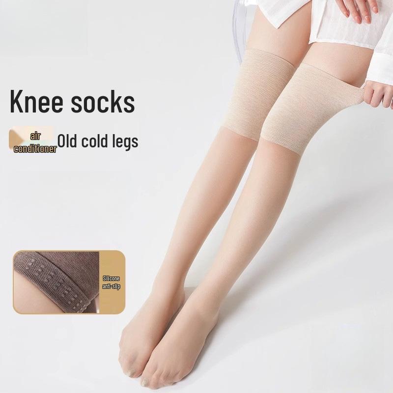 Women's Summer Anti-Slip Knee Pads: Long Stockings with Cold Protection & Anti-Hook Silk