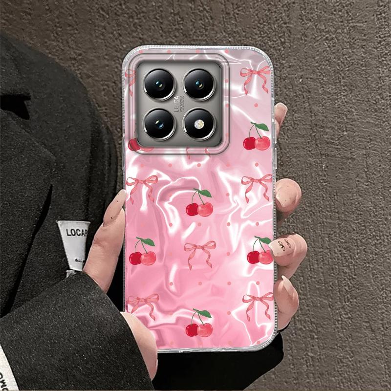 Pink Cherry Bow Leopard Star Heart Girls Women Phone Case For Xiaomi 14T 13T Pro 14Tpro 11 Lite 5G NE Shockproof Fundas Cover