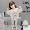 Girls Cartoon Long Sleeve Pajama Set for Spring Autumn Home Wear
