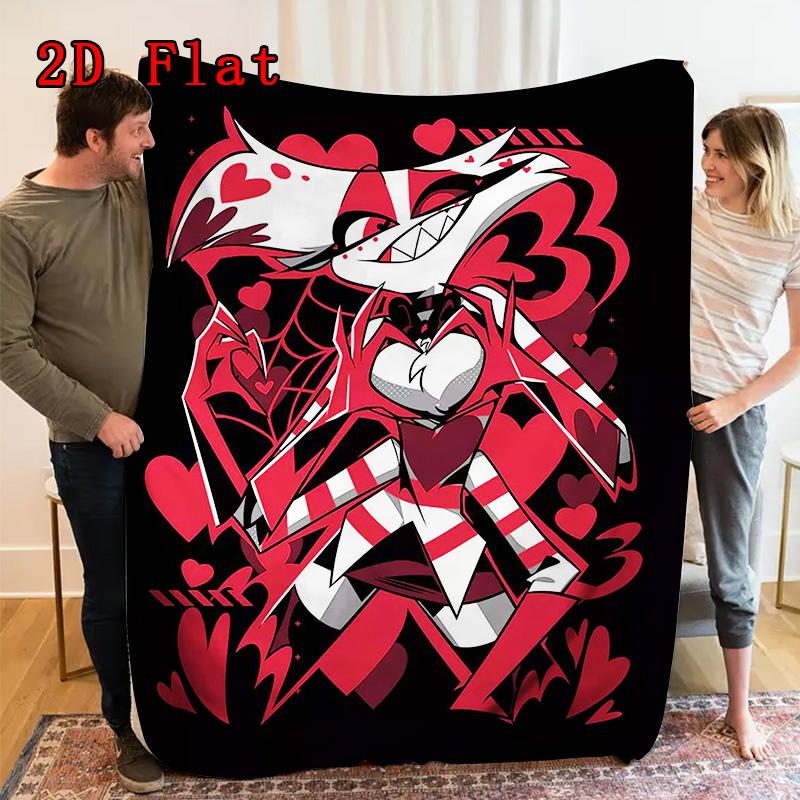 Chic Thorn Angel Cartoon 2D Flat Pattern Flannel Blanket High Quality All Seasons Warmth and Comfort Perfect for Christmas Gifts.