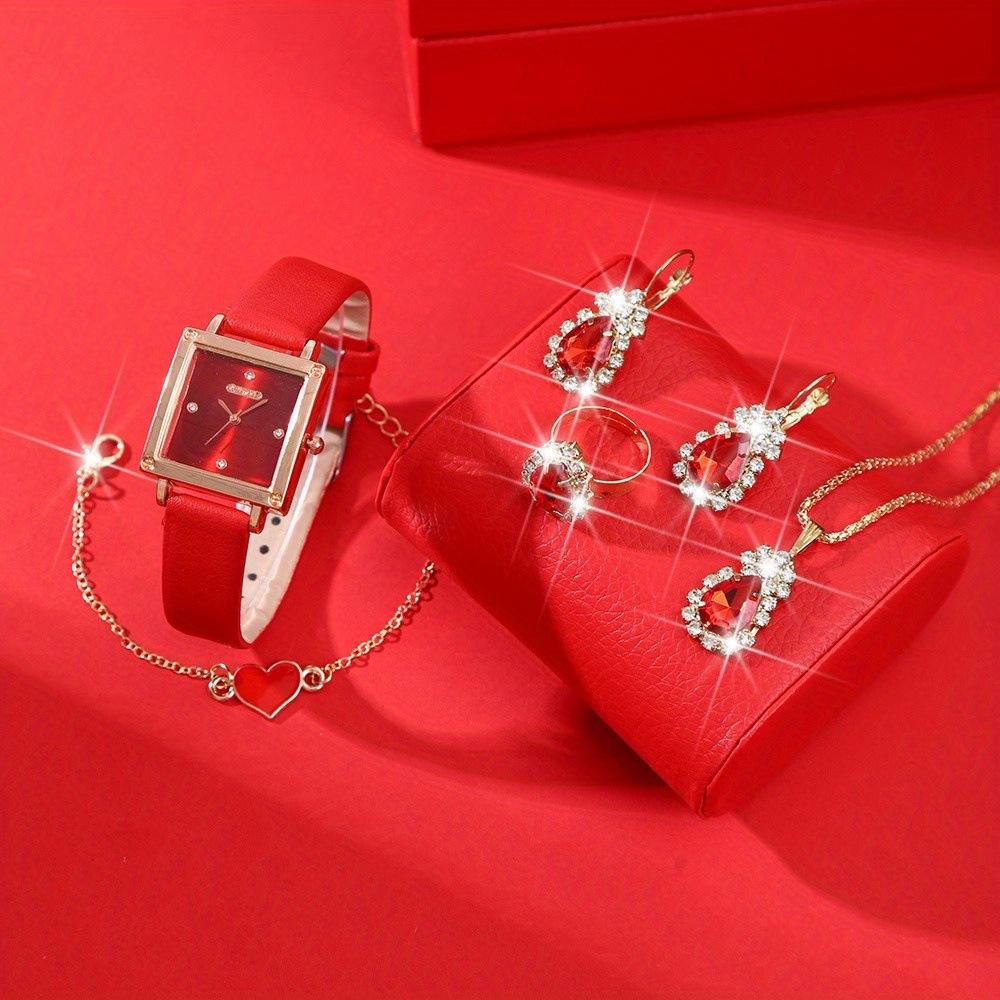 Watch 6-Piece Women S Watch Fashion Watch Quartz Watch Versatile Watch watch + bracelet + jewelry set