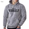 Spring/fall Men's Sweatshirt Casual Personality Hooded Fashion Long Sleeve Top Men's Letter Embroidery Thermal Jumper