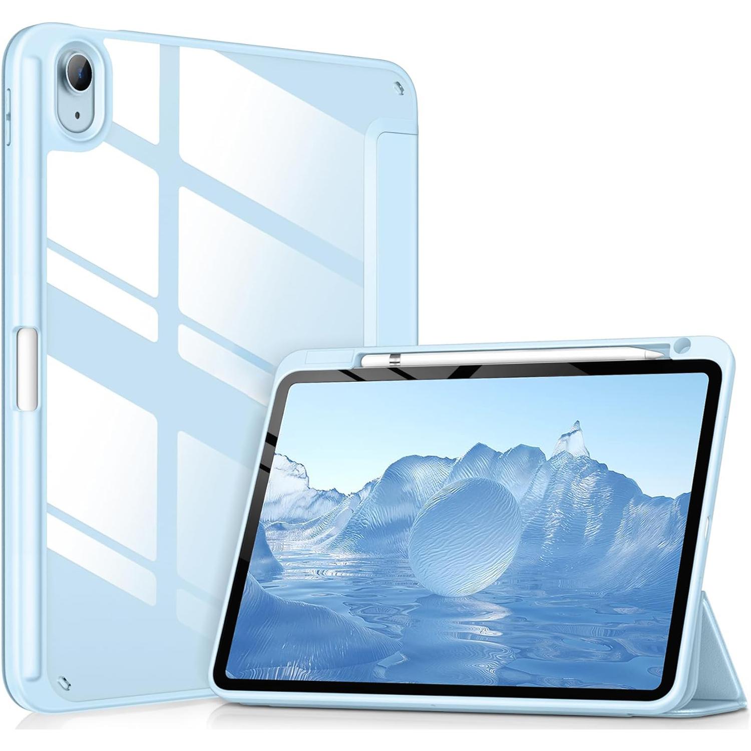 

Flip Tablet Cover For iPad 10 2022 10th 10.9 /11 2025 11th (A16) 11 Acylic Back Case With Pencil Holder Auto Wake up /Sleep iPad 11th 2025 A16 синий