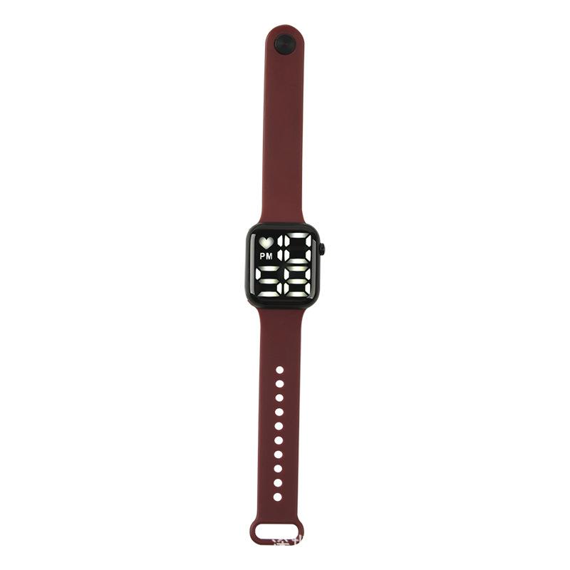 Key white LED electronic watch small square movement bright light personality wind trend electronic watch student couple LED electronic watch