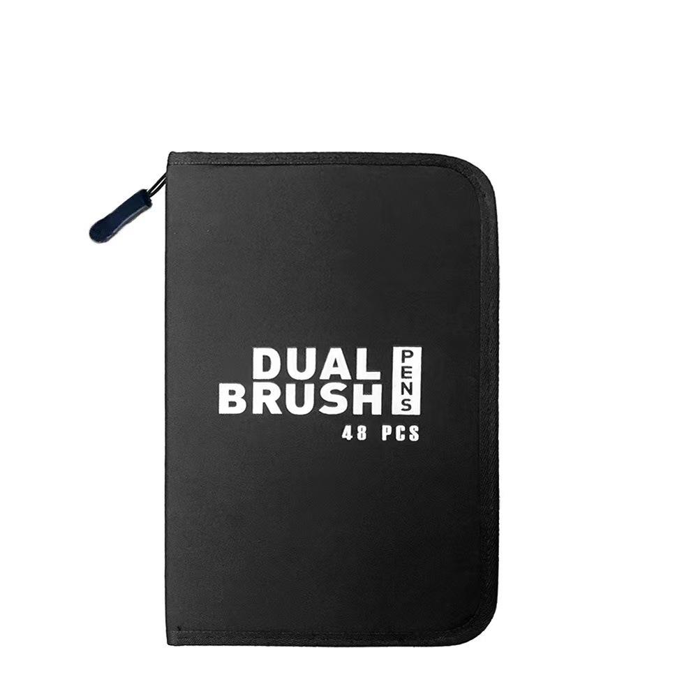 Water-based Double-ended Watercolor Pen Set with Colored Fine Liner and Soft Tip