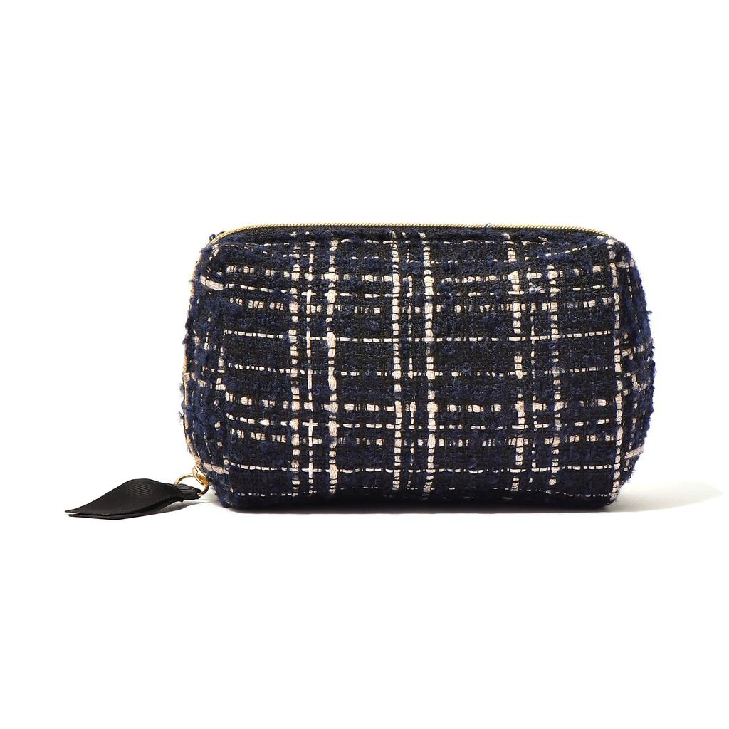 Francfranc Tweed Black Pouch, Small,