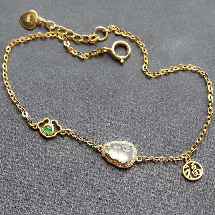 White Agate Ruyi Fu Bracelet for Women - Retro Chinese Style, Light Luxury, Simple Niche Design