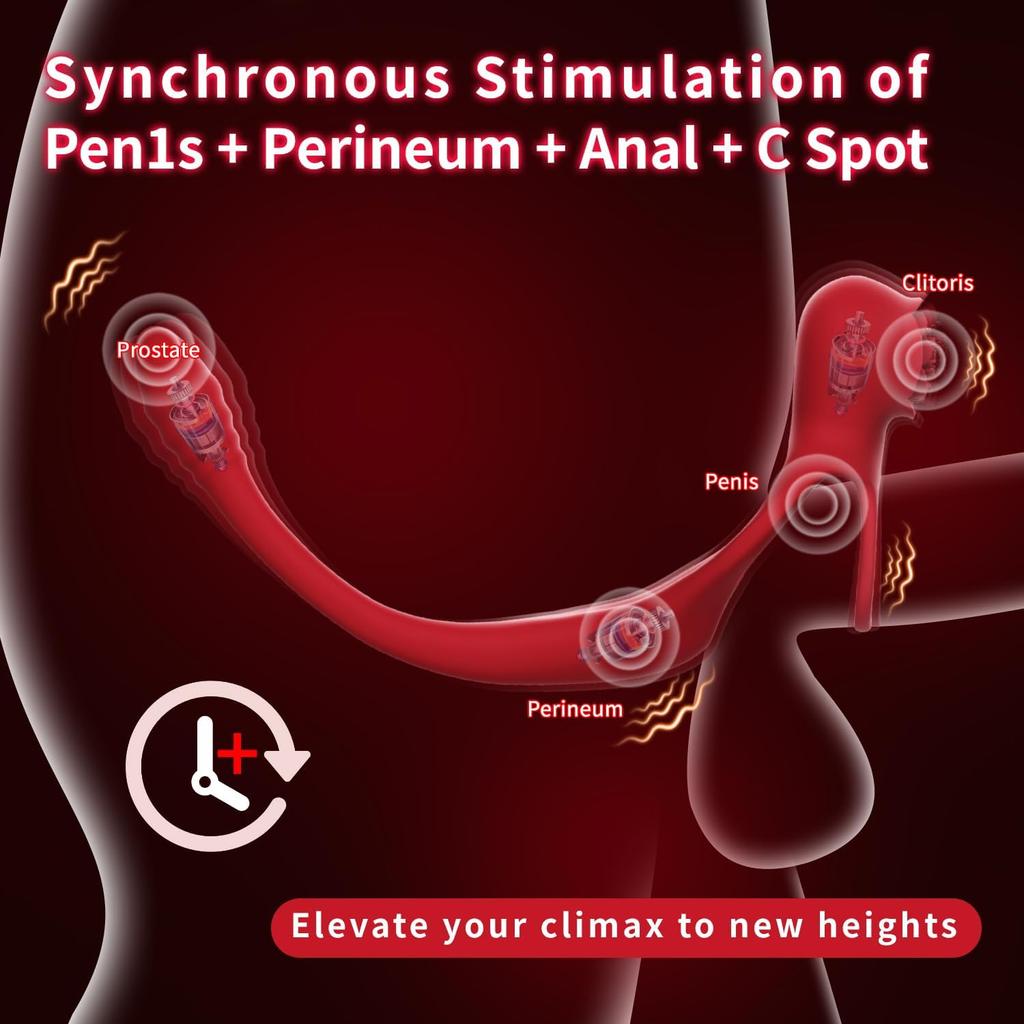 App Controlled Cock Ring & Anal Stimulator Set - 10 Speed Vibration for Men, Clit & Prostate Massage, Couples Pleasure Toy